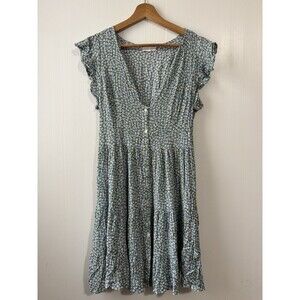 Little Lies Floral Mini Dress Size S Sundress V-neck Button From Ruffle